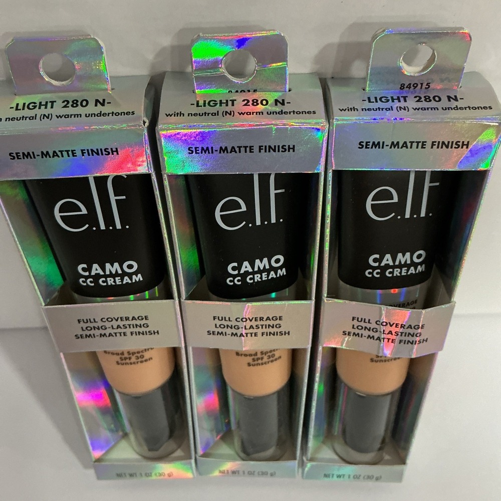3 ELF Camo CC Cream LIGHT 208 N SPF 30 Color Correcting Matte Neutral Warm 05/27